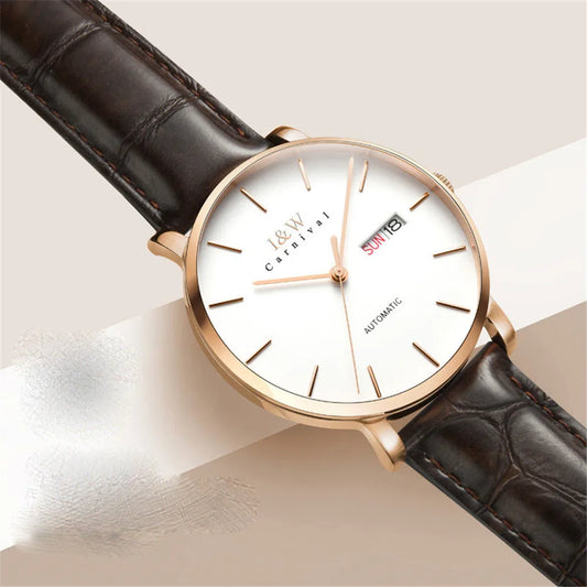 Montre Homme Switzerland I&W Luxury Gold Automatic Watch 24 Jewels NH36 Watch Men Calendar Sapphire Mechanical Watches Mens 2020