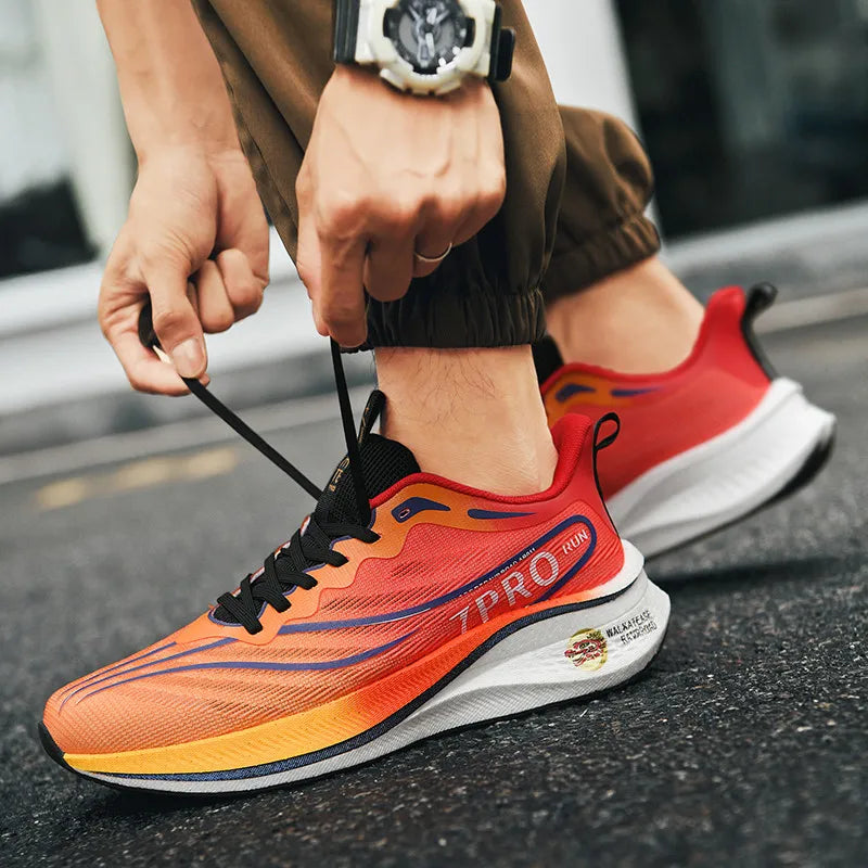 2024 New Comfortable New Carbon Plate Breathable Casual Fashionable Men's Lightweight Fly-knitting Sports Running Shoes