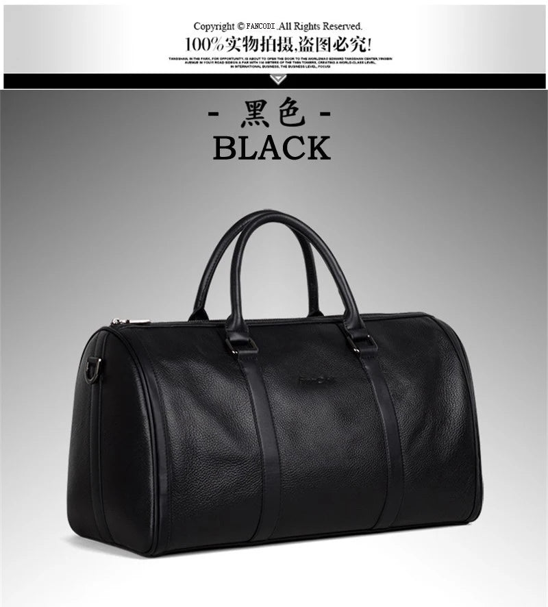 MUNUKI Vintage Crazy Horse Genuine Leather Travel bag Large Luggage bag men Leather duffle bag Large Weekend Bag Tote Big
