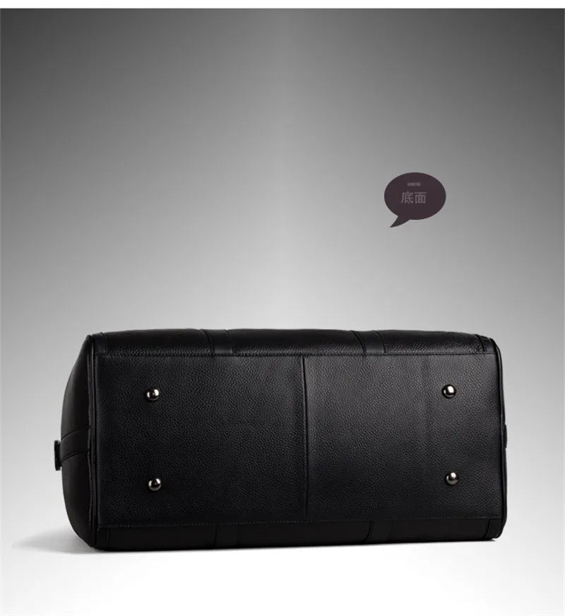 MUNUKI Vintage Crazy Horse Genuine Leather Travel bag Large Luggage bag men Leather duffle bag Large Weekend Bag Tote Big