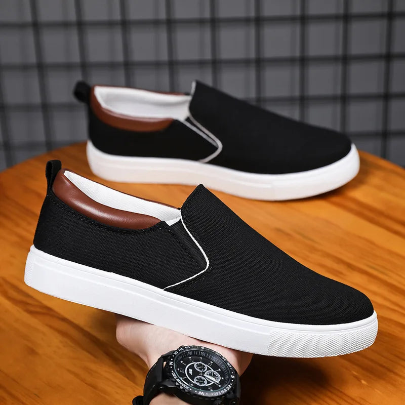 Italian Canvas Shoes For Men Large Size 47 48 Vulcanized Sneakers Slip On Men's Plimsoll Male Trainers Trend Summer Sports Shoes