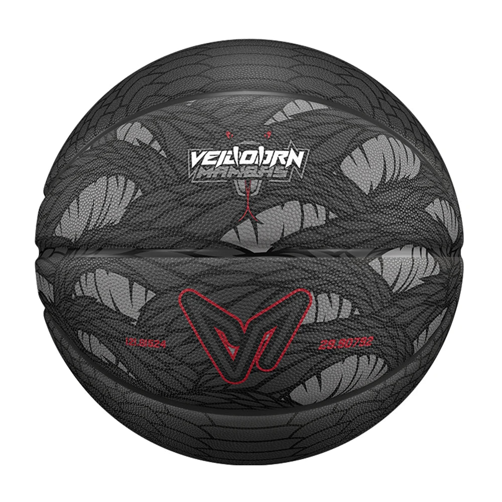 Black Basketball Size 7 Dendroaspis Polylepis Official Basketball with Pump Needle Net 3 Layers Outdoor Training Ball