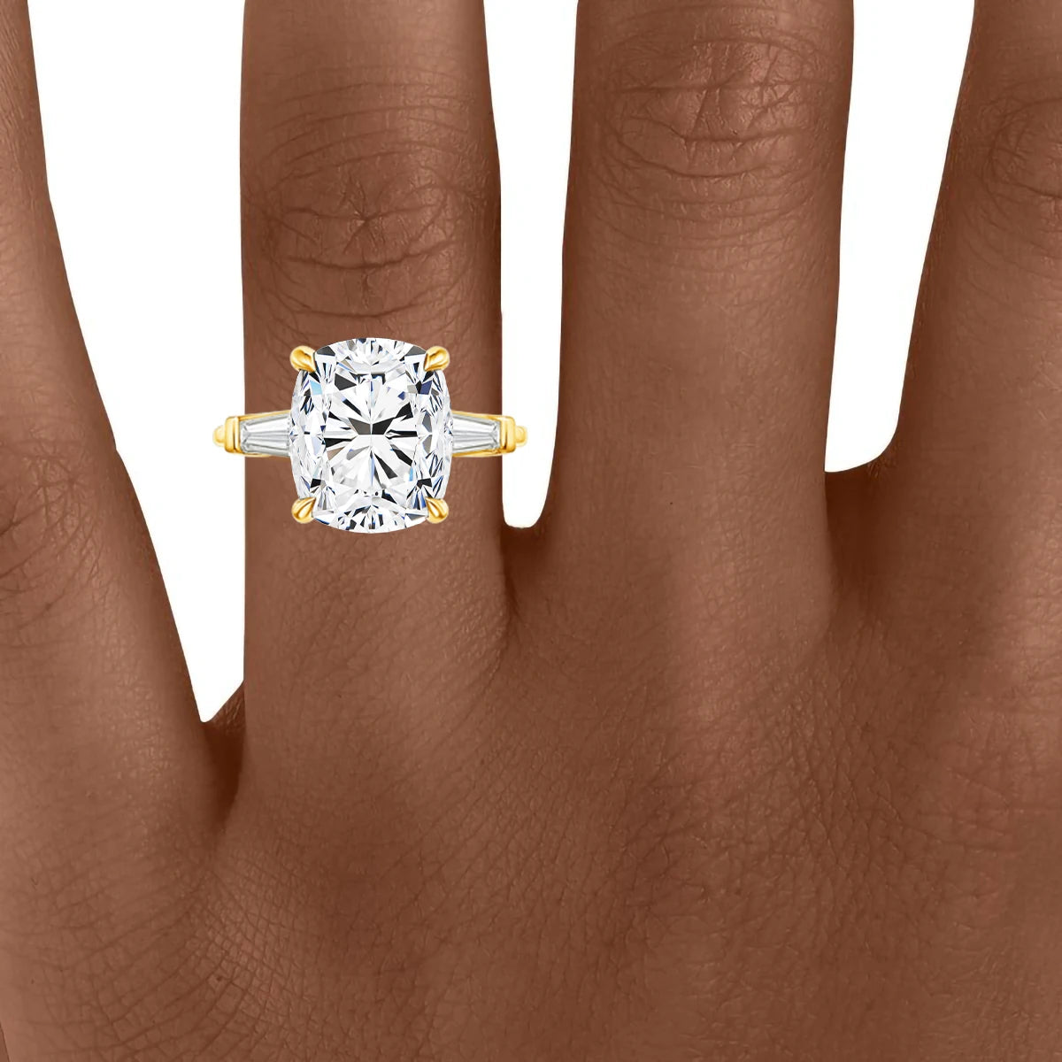 14K Gold Cushion Moissanite Engagement Ring 8.0CT VVS1 Clarity GRA Certified for Women Wedding Anniversary Gift Trendy Jewelry