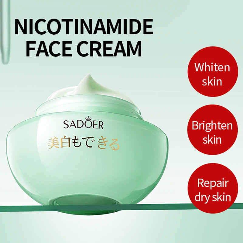 SADOER Nicotinamide Moisturizing Face Cream for Faical Brightening Nourishing Hydrating Firming Facial Creams Face Skin Care