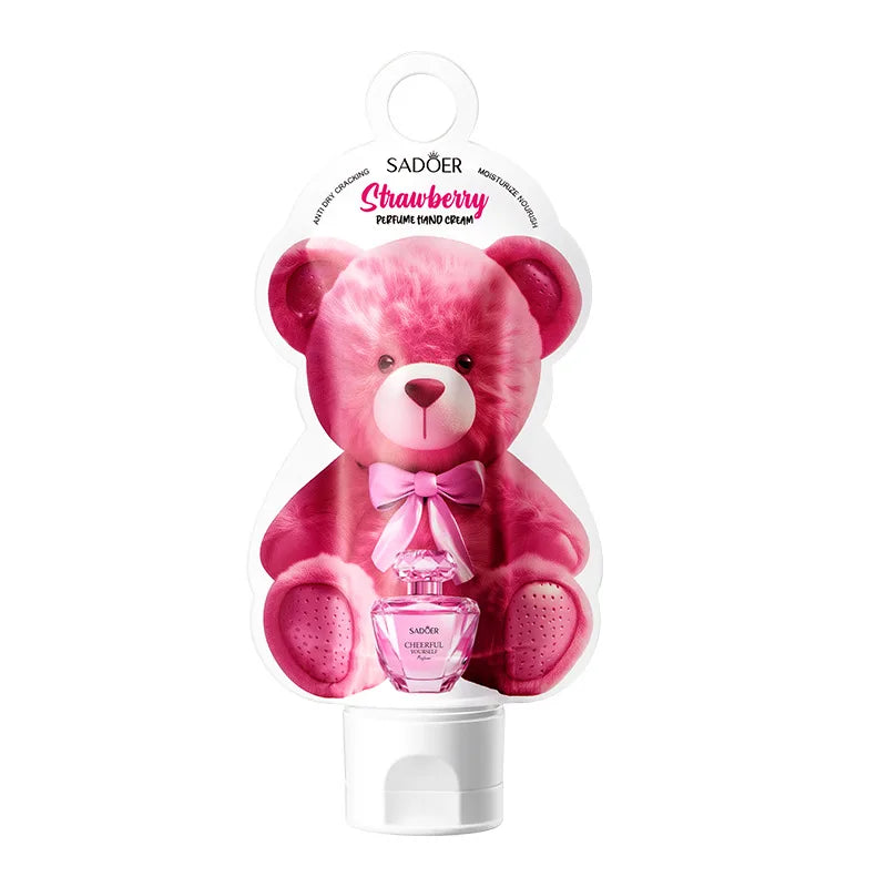 SADOER Strawberry Perfume Hand Cream Moisturizing Nourishing Anti Wrinkles Hydrating Cute Cartoon Hands Skin Care Prodcuts