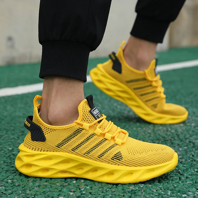 Men's casual shoes fashion sneakers breathable running shoes mesh lightweight outdoor walking training tennis shoes plus size