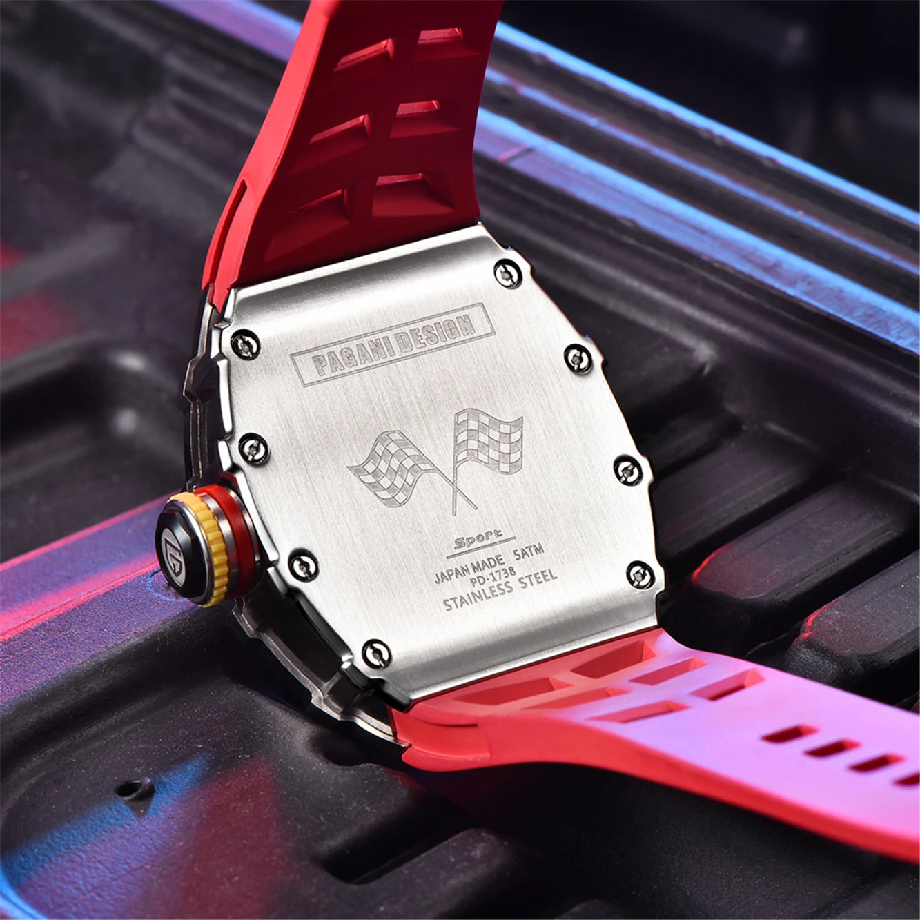 PAGANI DESIGN 2024 Luxury Mens Quartz Watches Barrel Shape Waterproof Wrist Watch For Men VH65 Silicone Luminous Sapphire Mirror