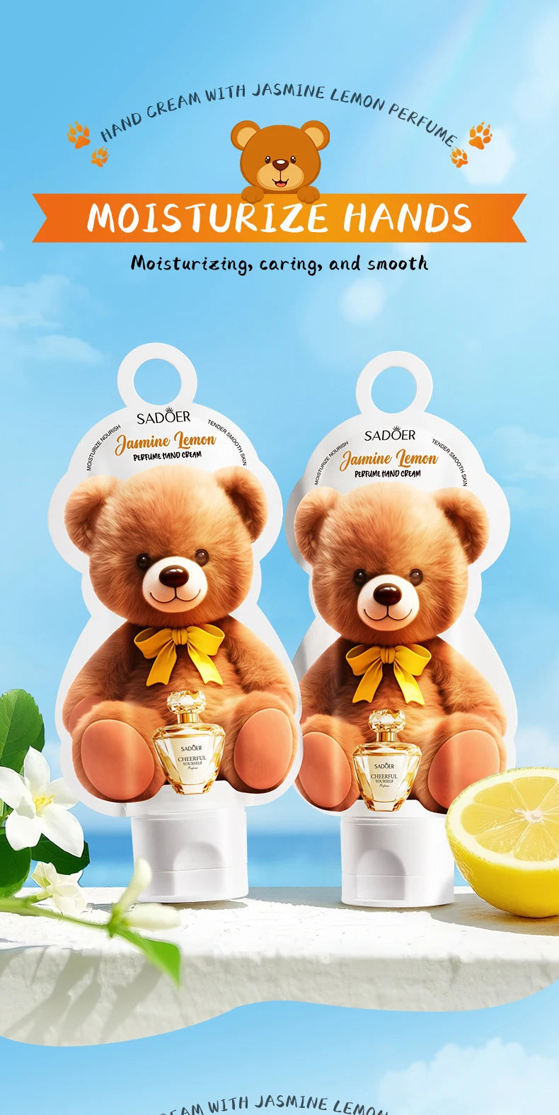 SADOER Strawberry Perfume Hand Cream Moisturizing Nourishing Anti Wrinkles Hydrating Cute Cartoon Hands Skin Care Prodcuts