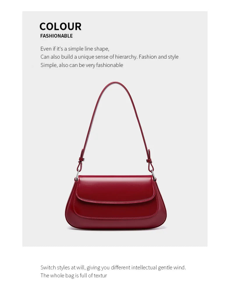 YANATARI underarm cowhide Genuine leather handbags women vintage shoulder bag female luxury bags womens high quality 2025