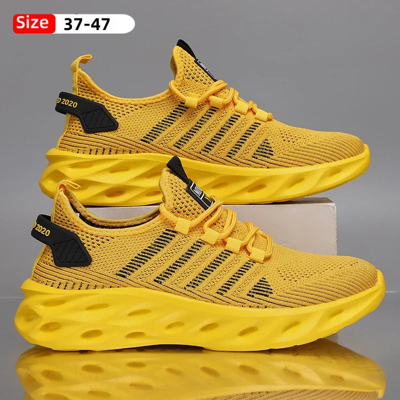 Men's casual shoes fashion sneakers breathable running shoes mesh lightweight outdoor walking training tennis shoes plus size