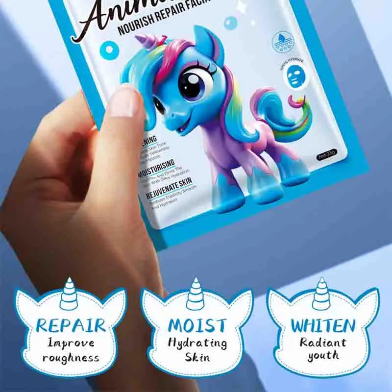 8pcs SADOER Blueberry Unicorn Fruits Face Mask Moisturizing Brightening Firming Hydrating Facial Masks for Face Skin Care