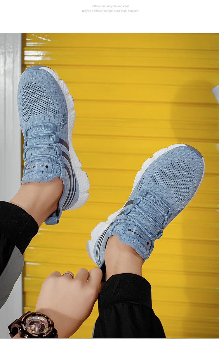 New Men's Sneakers Thick Sole Comfortable Casual Shoes Men Breathable Running Shoes Summer Man Tennis Shoes Large Size Men Shoe