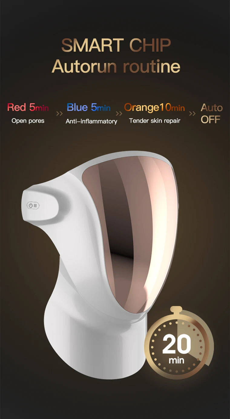 807 Nano Lamp LED Facial Mask With LED Light Therapy 3 Color Red Light Therapy Anti-Aging Mask Full Face With Neck Beauty Health