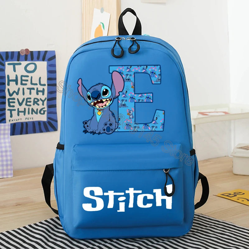 New Disney Stitch Backpack Cute Cartoon Letter Printed Kids Backpacks Kawaii Boys Girls Schoolbags Children School Backpack