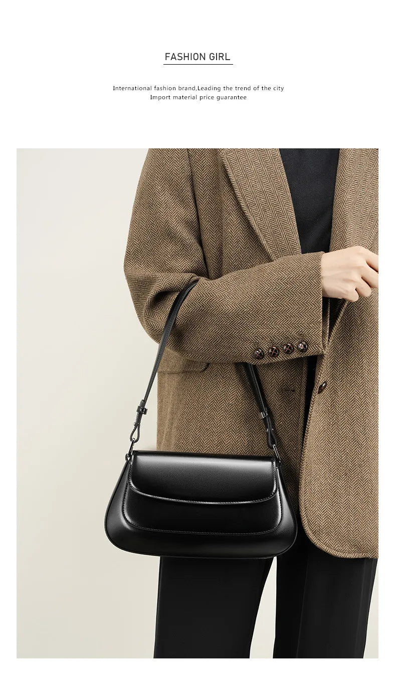 YANATARI underarm cowhide Genuine leather handbags women vintage shoulder bag female luxury bags womens high quality 2025