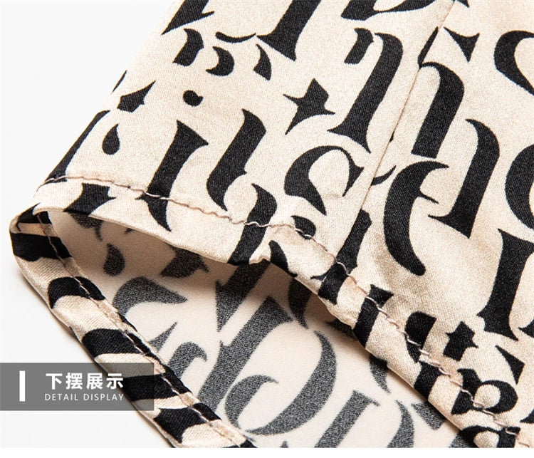 Mulberry Silk 100% Print Dress Men Shirt Short Sleeve Casual Icy Summer Quality Smooth Comfortable Regular Fit Camisas De Hombre