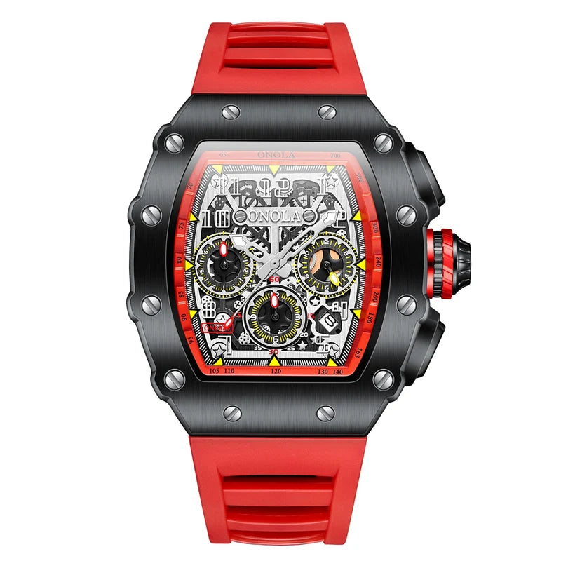 Original Fashion Watch for Men Famous Brand Stainless Steel Tonneau Quartz Clock High Quality Waterproof Timer Relojes Hot Sale