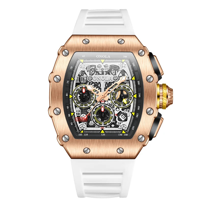 Original Fashion Watch for Men Famous Brand Stainless Steel Tonneau Quartz Clock High Quality Waterproof Timer Relojes Hot Sale