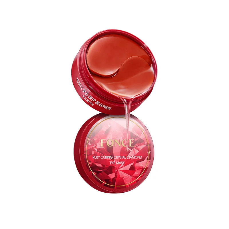 60Pieces Fonce Women's Ruby Moisturizing Eye Mask Patch, Moisturizing and Moisturizing,Easy to Absorb,Mild and Non Irritating
