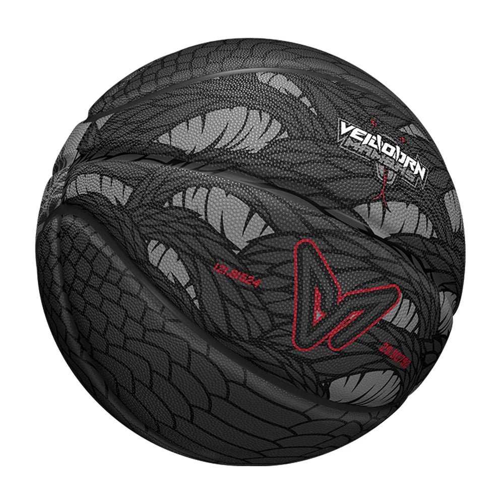 Black Basketball Size 7 Dendroaspis Polylepis Official Basketball with Pump Needle Net 3 Layers Outdoor Training Ball