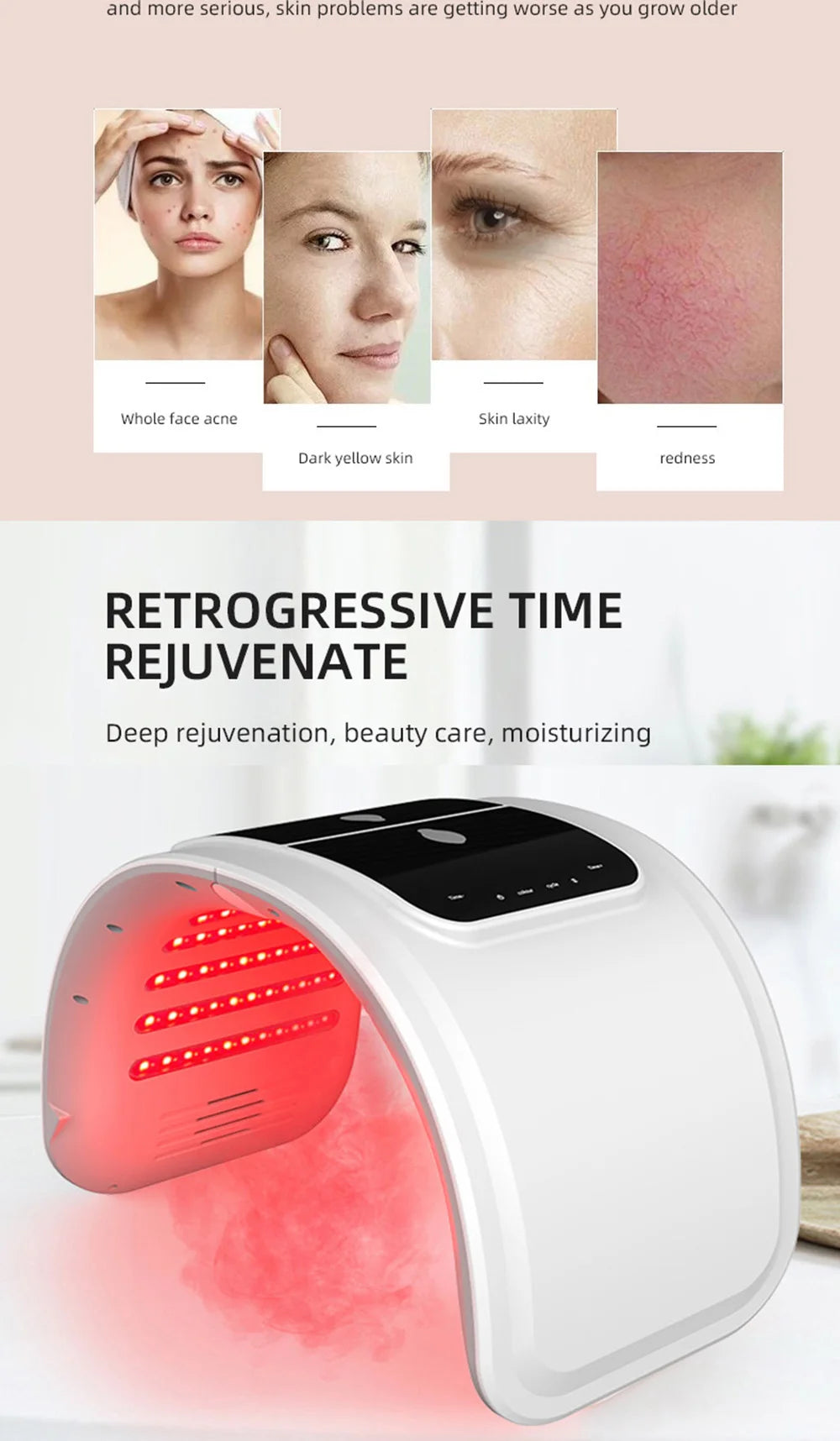 New LED Face Mask Equipment 7 In 1 Color Face SPA Facial Device Skin Rejuvenation Light Facial Body Beauty Machine For Skin Care