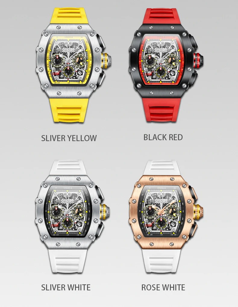 Original Fashion Watch for Men Famous Brand Stainless Steel Tonneau Quartz Clock High Quality Waterproof Timer Relojes Hot Sale