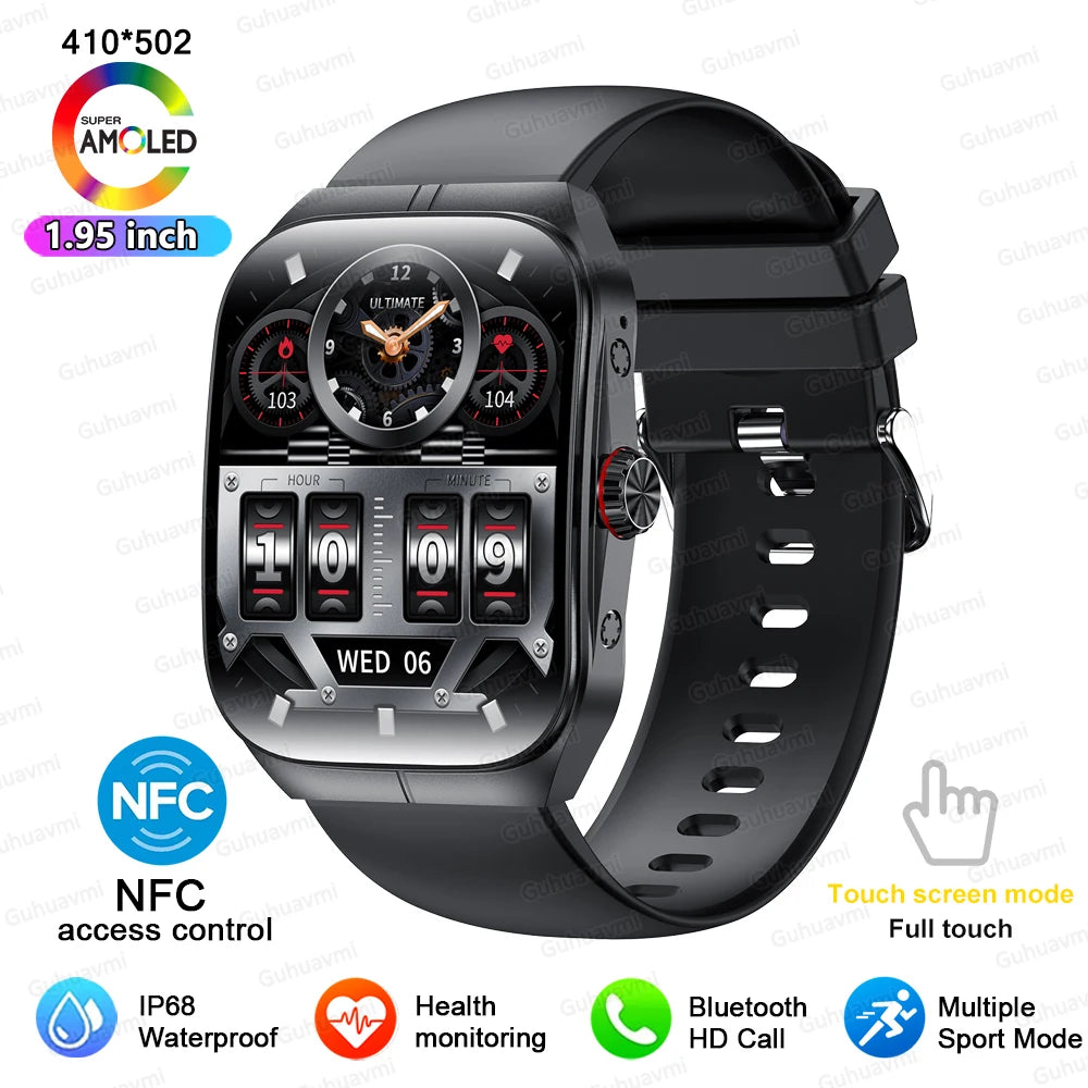 Smartwatch Men Women NFC AMOLED Screen Always Show Time Clock Bluetooth Call IP68 Waterproof Smart Watch Sport Fitness Bracelet