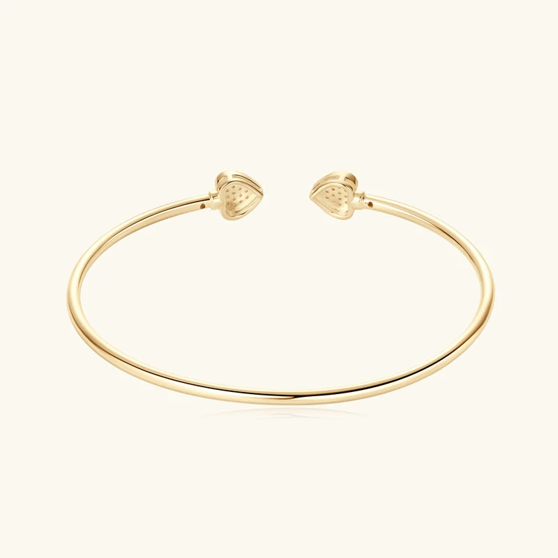 Lnngy Sparkling Moissanite Bracelets For Women Girl Original and Pure 925 Sterling Silver Cuff Bracelet Open Wrist Jewelry Gift