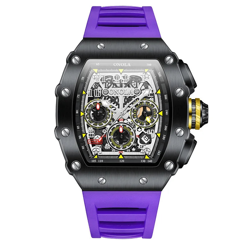 Original Fashion Watch for Men Famous Brand Stainless Steel Tonneau Quartz Clock High Quality Waterproof Timer Relojes Hot Sale