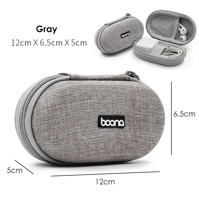 Portable Mini Hard Shell Digital Gadgets Storage Bag Artificial Leather Earphone Charger Case Data Cable U Disk Organizer