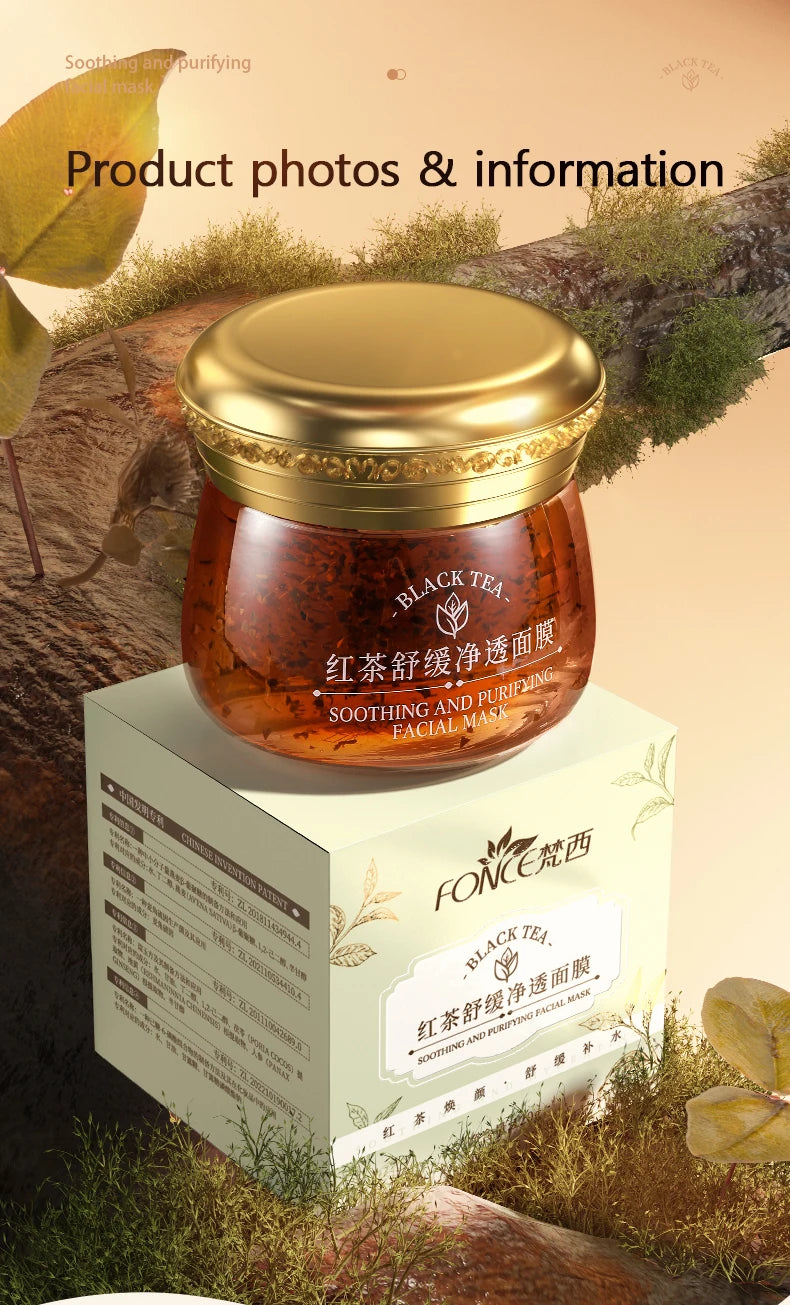 FONCE red Tea soothing and moisturizing facial mask, tea fragrance ,Improve facial condition,Jelly texture,skin care cream 120g
