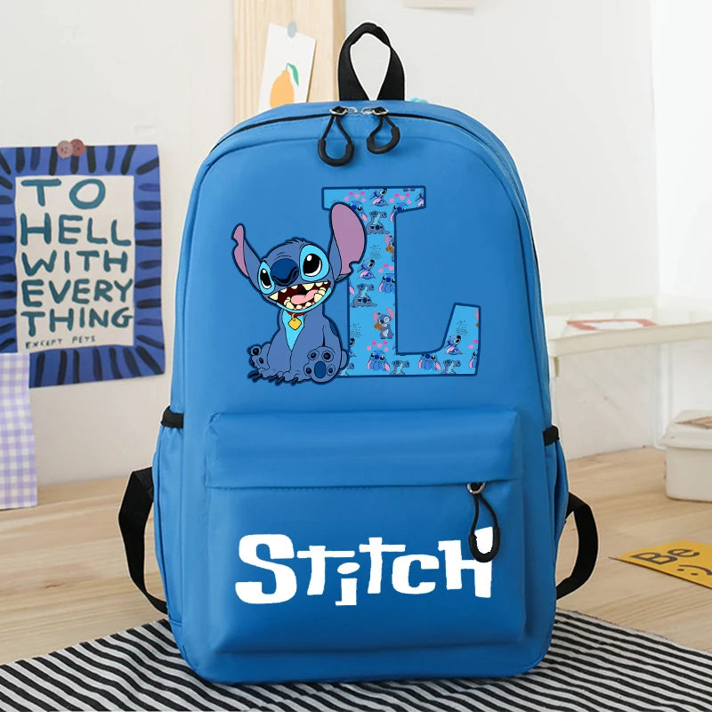 New Disney Stitch Backpack Cute Cartoon Letter Printed Kids Backpacks Kawaii Boys Girls Schoolbags Children School Backpack