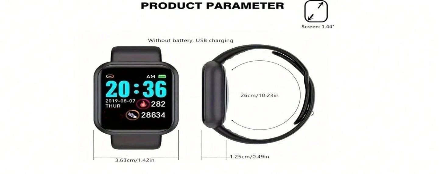 Smart Watches For Women Men Bluetooth Connect Phone Player Music Control Fitness Heart Rate Monitor Sport Bracelet Digital Y68
