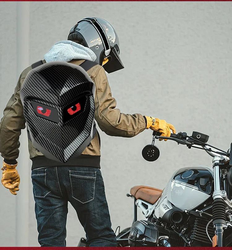 LED Backpack For Men Extended Motorcycle Cycling Bluetooth DIY Helmet Backpack for woman Business Travel Hiking Laptop Backpack