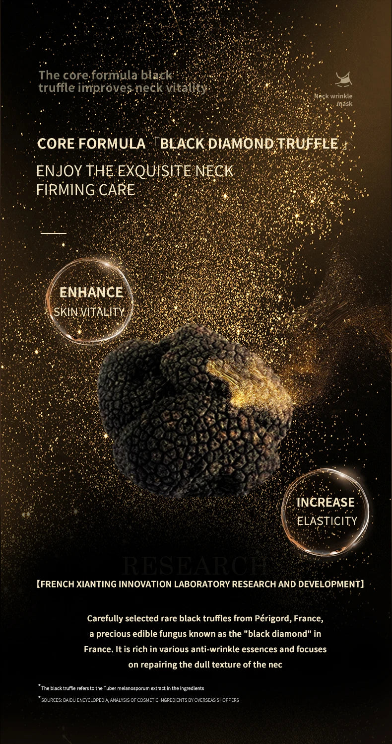 6PCS FONCE Black Truffle peptide Neck mask for neck care and anti-wrinkle cream to lift and firm the neck