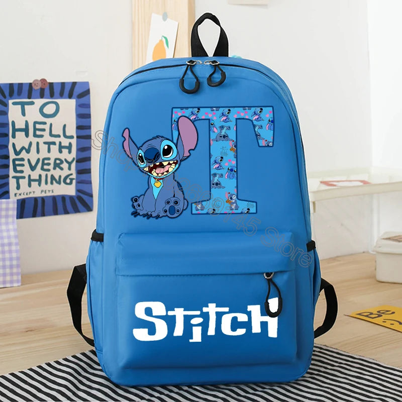 New Disney Stitch Backpack Cute Cartoon Letter Printed Kids Backpacks Kawaii Boys Girls Schoolbags Children School Backpack