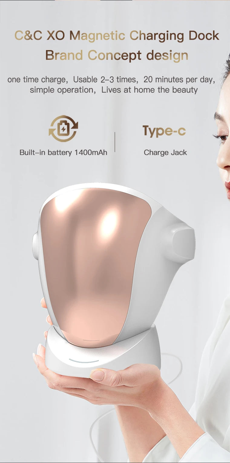 807 Nano Lamp LED Facial Mask With LED Light Therapy 3 Color Red Light Therapy Anti-Aging Mask Full Face With Neck Beauty Health
