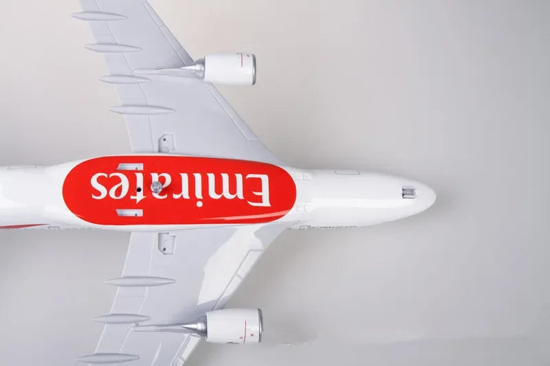 Decor 45CM 1/160 Scale Diecast Model A380 Emirates Airways Resin Airplane Airbus With Light And Wheels Toy Airline Collection