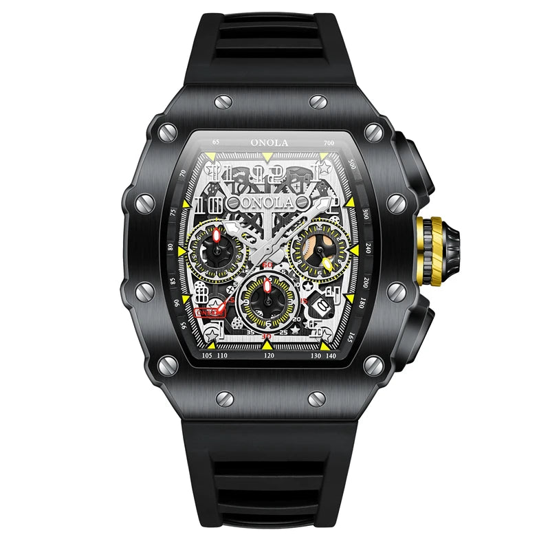 Original Fashion Watch for Men Famous Brand Stainless Steel Tonneau Quartz Clock High Quality Waterproof Timer Relojes Hot Sale