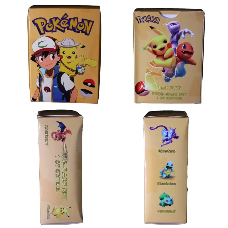Pokémon Foil 33 Packs 1ST Edition Classic Base Set Proxy Cards PKM Games Board Games Whole Set Card Collection Toys Gift