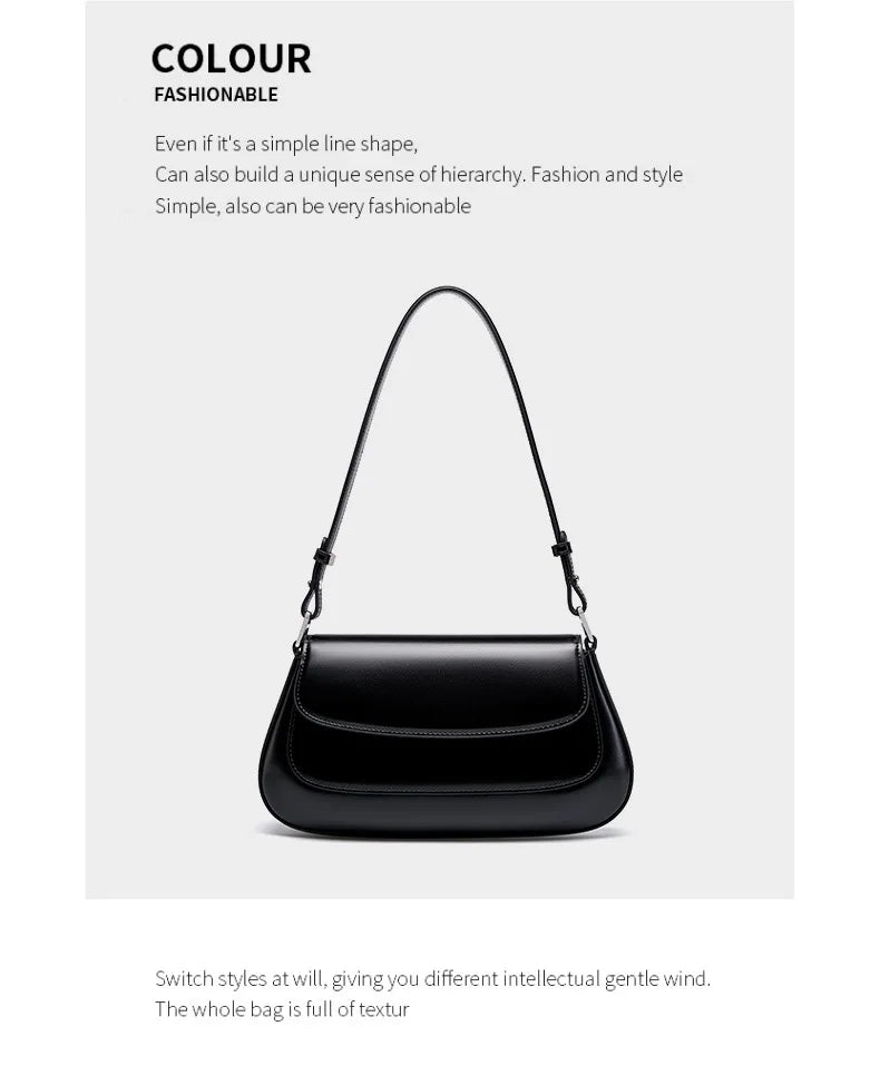 YANATARI underarm cowhide Genuine leather handbags women vintage shoulder bag female luxury bags womens high quality 2025