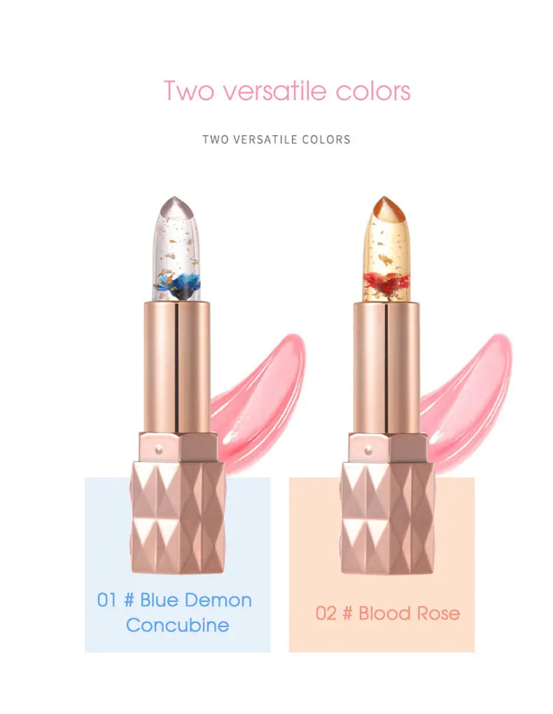 Jelly color-changing lipstick, warm and long-lasting, moisturizing and not easy to stick to the cup of flower lip balm