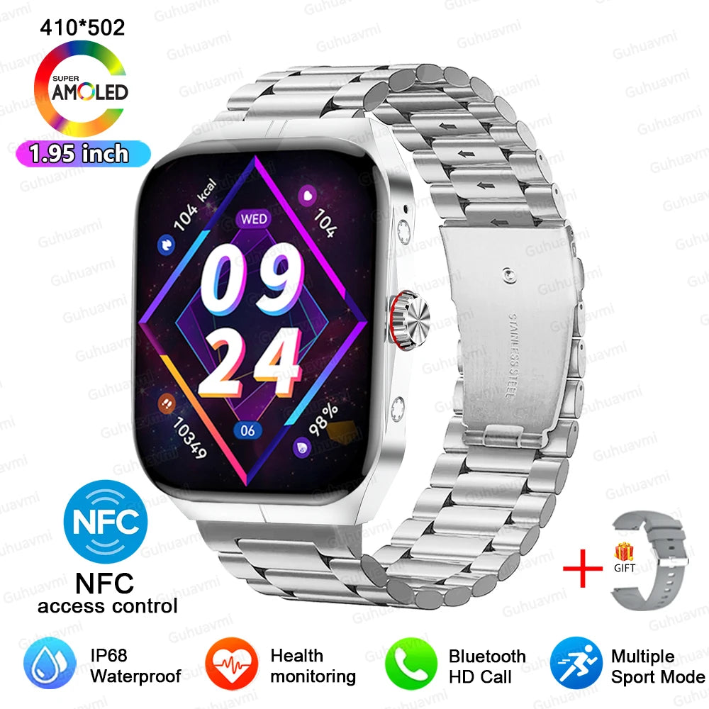 Smartwatch Men Women NFC AMOLED Screen Always Show Time Clock Bluetooth Call IP68 Waterproof Smart Watch Sport Fitness Bracelet