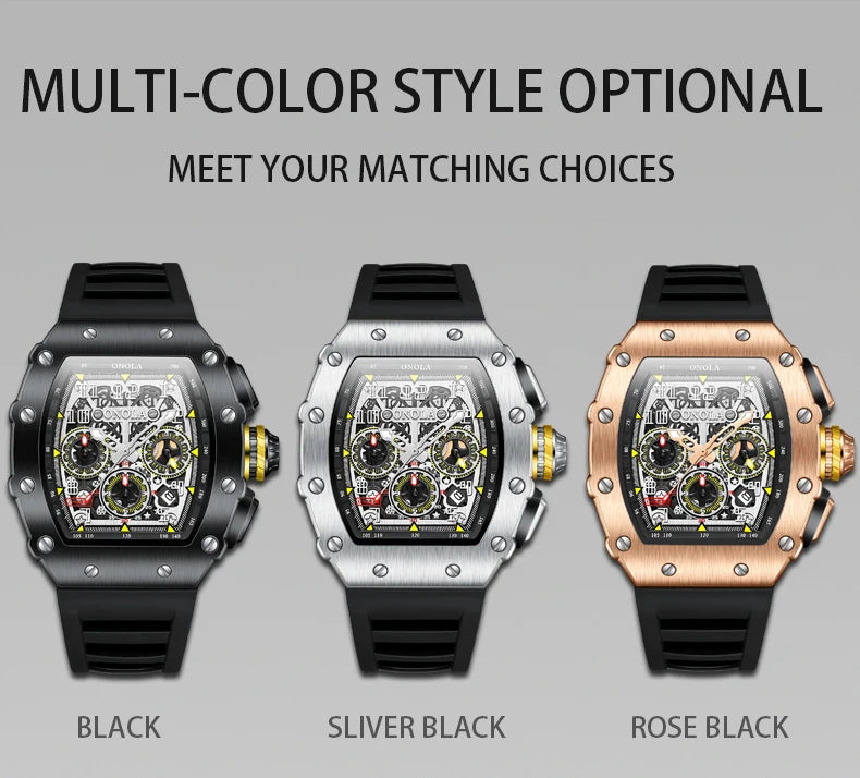 Original Fashion Watch for Men Famous Brand Stainless Steel Tonneau Quartz Clock High Quality Waterproof Timer Relojes Hot Sale