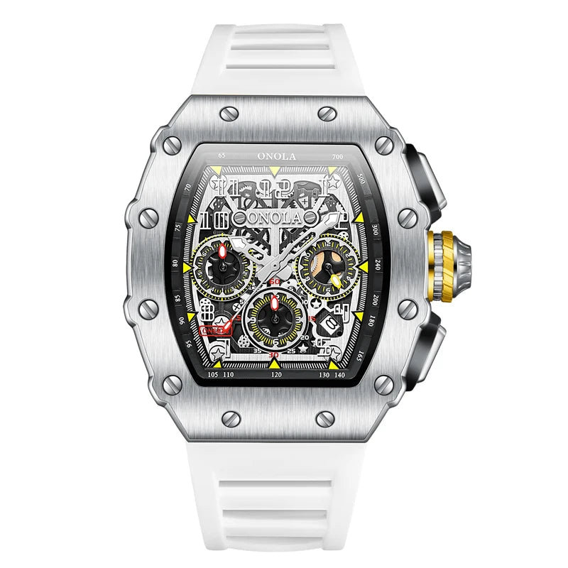Original Fashion Watch for Men Famous Brand Stainless Steel Tonneau Quartz Clock High Quality Waterproof Timer Relojes Hot Sale