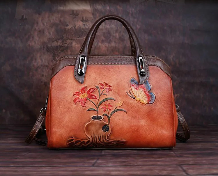 MOTAORA Vintage Women Shoulder Bags Genuine Leather Retro Ladies Handbags For Female Handmade Embossed Women's Bag 2025 Trend