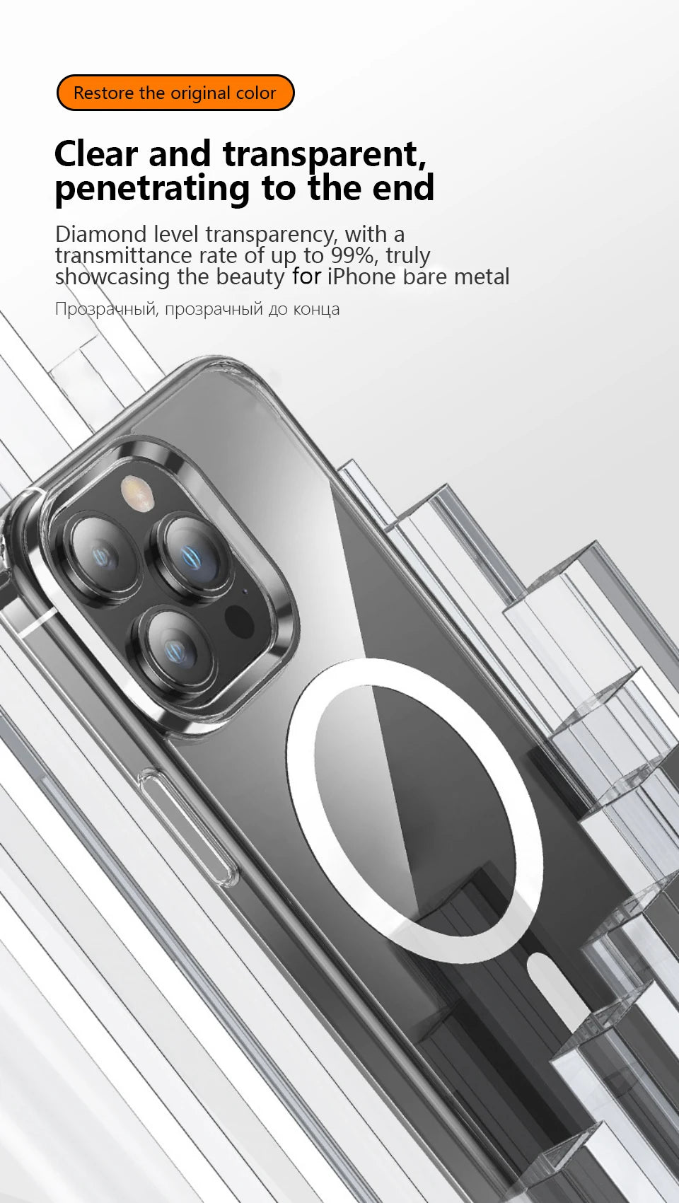 For MagSafe Transparent Magnetic Wireless Charging Case For iPhone 15 14 13 12 11 Pro Max Mini 8 7 Plus X XS XR Protective Cover