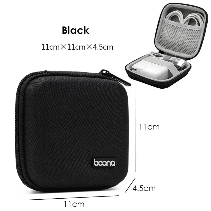 Portable Mini Hard Shell Digital Gadgets Storage Bag Artificial Leather Earphone Charger Case Data Cable U Disk Organizer