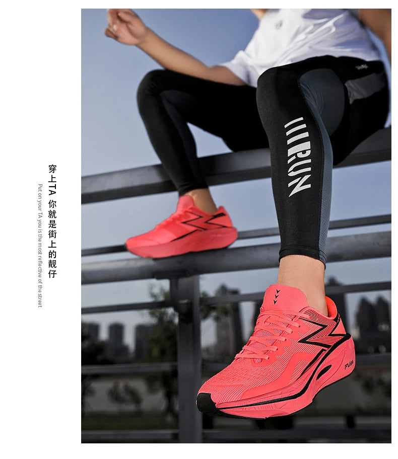 Carbon Plate Marathon Men Sports Running Shoes Air Cushion Lightweight Women Athletic Gym Sneakers Hiking Jogging Footwear