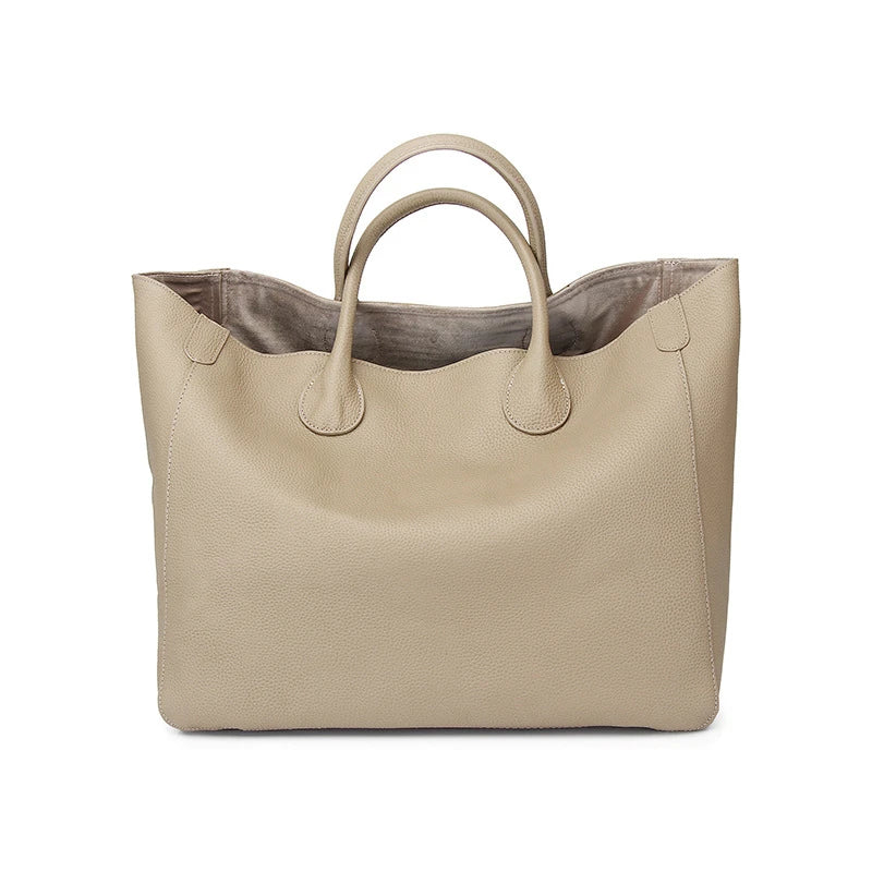 Casual Huge Black Brown Yellow Red Khaki Blue Top Grain Genuine Leather A4 Women Handbag Female Tote Shoulder Shopping Bag M9940